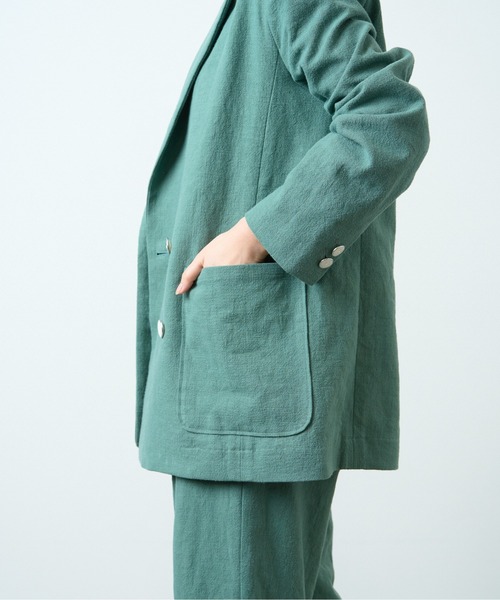 RIN✴︎Ameri ジャケットモスグリーンピスタチオコートテーラード AZUL BY MOUSSY（アズールバイマウジー） トレンチコート コート