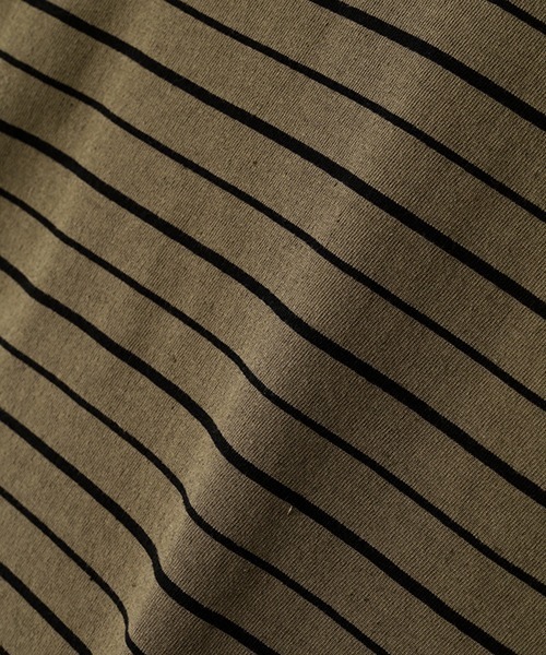 MHL.(エムエイチエル)の「COTTON LINEN STRIPE JERSEY(Tシャツ/カットソー・メンズ・ナチュラル/カーキ・LARGE/MEDIUM)」の3枚目の写真