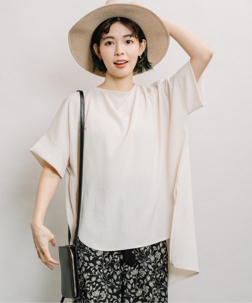 refinedworks(リファインドワークス)の「ちりめんバックタックPO(シャツ/ブラウス・レディース・キナリ/モカ/カーキ・FREE)」の2枚目の写真