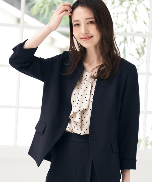ikka(イッカ)の「フロントラッフルブラウス(シャツ/ブラウス・レディース・ライトベージュ/オフホワイト/ネイビー・L/M)」の16枚目の写真