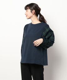 Samansa Mos2 | 裏毛袖切替カットソー(Tシャツ/カットソー)