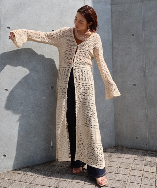 CREDONA 2WAYかぎ編みニットワンピース CREDONA（クレドナ）の「2WAYカギ編みニットOP（ワンピース