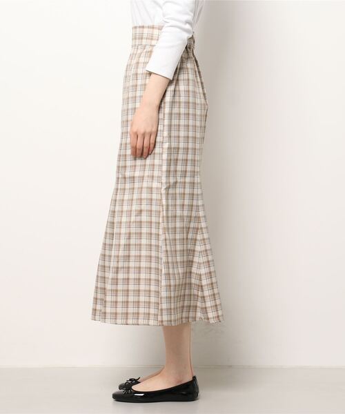 ehka sopo（エヘカソポ）の「チェックマーメイドスカート（スカート・レディース・ベージュ/ミント/キナリ・ﾌﾘ-）」の4枚目の写真
