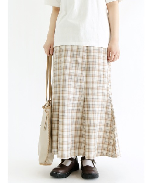 ehka sopo（エヘカソポ）の「チェックマーメイドスカート（スカート・レディース・ベージュ/ミント/キナリ・ﾌﾘ-）」の2枚目の写真