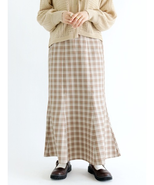 ehka sopo（エヘカソポ）の「チェックマーメイドスカート（スカート・レディース・ベージュ/ミント/キナリ・ﾌﾘ-）」の13枚目の写真