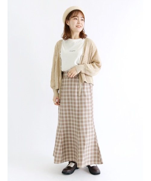 ehka sopo（エヘカソポ）の「チェックマーメイドスカート（スカート・レディース・ベージュ/ミント/キナリ・ﾌﾘ-）」の14枚目の写真