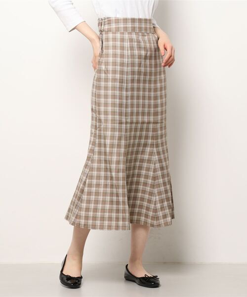 ehka sopo（エヘカソポ）の「チェックマーメイドスカート（スカート・レディース・ベージュ/ミント/キナリ・ﾌﾘ-）」の16枚目の写真