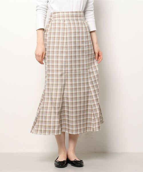 ehka sopo（エヘカソポ）の「チェックマーメイドスカート（スカート・レディース・ベージュ/ミント/キナリ・ﾌﾘ-）」の18枚目の写真