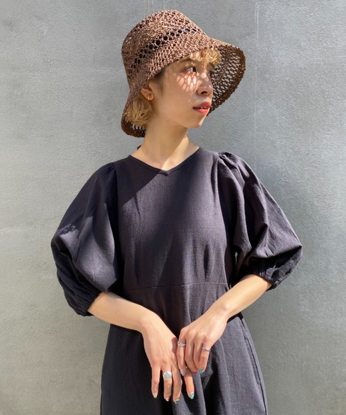 CIAOPANIC（チャオパニック）の「夏には欠かせない！透かしバケットハット（ハット・レディース・ブラック/ベージュ/ブラウン・FREE）」の6枚目の写真