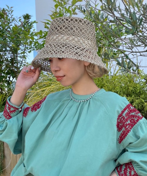 CIAOPANIC（チャオパニック）の「夏には欠かせない！透かしバケットハット（ハット・レディース・ブラック/ベージュ/ブラウン・FREE）」の13枚目の写真