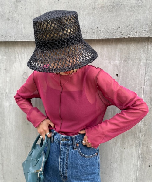 CIAOPANIC（チャオパニック）の「夏には欠かせない！透かしバケットハット（ハット・レディース・ブラック/ベージュ/ブラウン・FREE）」の16枚目の写真