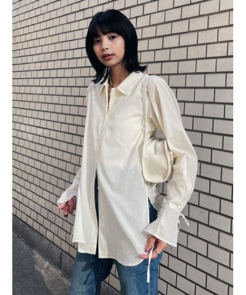 MOUSSY（マウジー）の「SHEER シャツ（シャツ/ブラウス・レディース・ブラック系その他/ライトブルー/オフホワイト・FREE）」の20枚目の写真