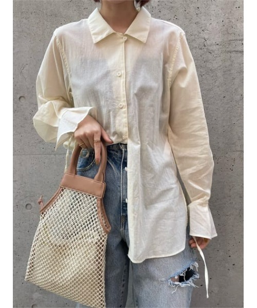 MOUSSY（マウジー）の「SHEER シャツ（シャツ/ブラウス・レディース・ブラック系その他/ライトブルー/オフホワイト・FREE）」の18枚目の写真