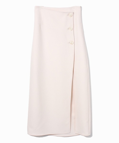 abc une face(アーベーセーアンフェイス)の「ラップスリットロングスカート(スカート・レディース・ブラック/ベージュ/ブラック系その他/ブラック系その他2・FREE)」の1枚目の写真