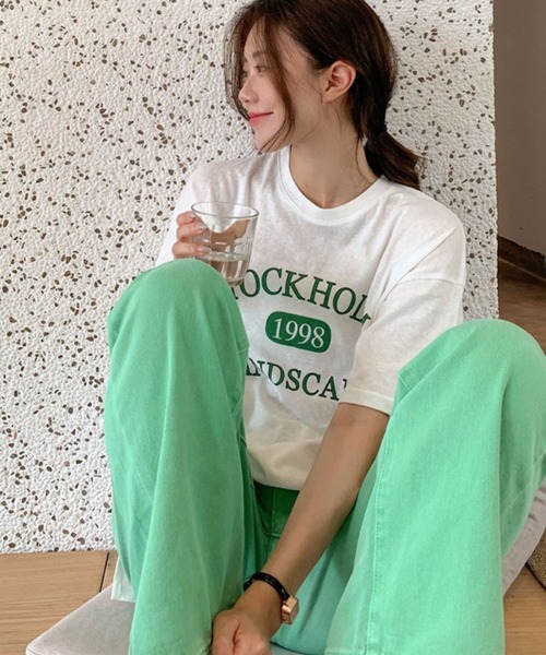 meJane(ミージェーン)の「STOCK HOLMロゴプリントTシャツ【ZOZOTOWN限定】(Tシャツ/カットソー・レディース・ホワイト/アイボリー・FREE)」の3枚目の写真