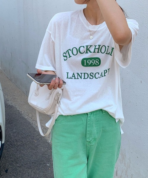 meJane(ミージェーン)の「STOCK HOLMロゴプリントTシャツ【ZOZOTOWN限定】(Tシャツ/カットソー・レディース・ホワイト/アイボリー・FREE)」の6枚目の写真