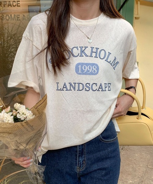 meJane(ミージェーン)の「STOCK HOLMロゴプリントTシャツ【ZOZOTOWN限定】(Tシャツ/カットソー・レディース・ホワイト/アイボリー・FREE)」の12枚目の写真