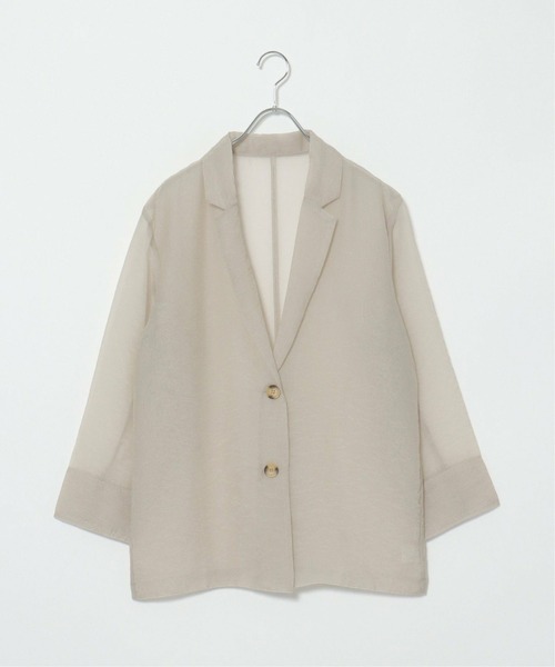 notch.（ノッチ）の「ソフトオーガンジーテーラージャケット（テーラードジャケット・レディース・グレー/ブラウン系その他/ブラウン/ブラック・M）」の7枚目の写真