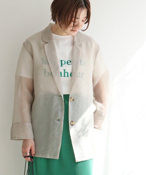 notch.（ノッチ）の「ソフトオーガンジーテーラージャケット（テーラードジャケット・レディース・グレー/ブラウン系その他/ブラウン/ブラック・M）」の17枚目の写真