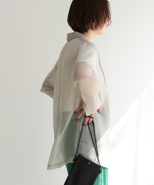 notch.（ノッチ）の「ソフトオーガンジーテーラージャケット（テーラードジャケット・レディース・グレー/ブラウン系その他/ブラウン/ブラック・M）」の18枚目の写真