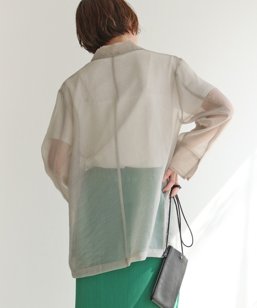 notch.（ノッチ）の「ソフトオーガンジーテーラージャケット（テーラードジャケット・レディース・グレー/ブラウン系その他/ブラウン/ブラック・M）」の19枚目の写真