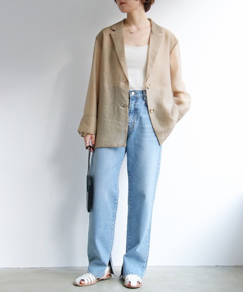 notch.（ノッチ）の「ソフトオーガンジーテーラージャケット（テーラードジャケット・レディース・グレー/ブラウン系その他/ブラウン/ブラック・M）」の20枚目の写真