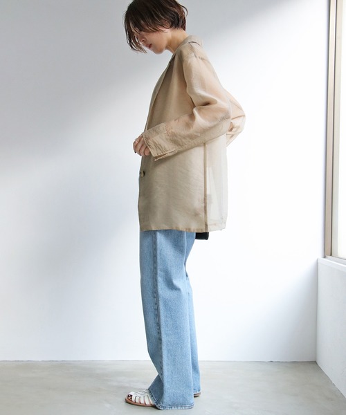 notch.（ノッチ）の「ソフトオーガンジーテーラージャケット（テーラードジャケット・レディース・グレー/ブラウン系その他/ブラウン/ブラック・M）」の21枚目の写真