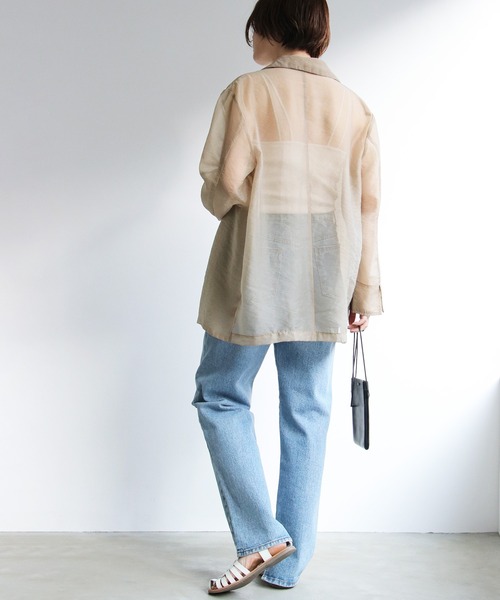 notch.（ノッチ）の「ソフトオーガンジーテーラージャケット（テーラードジャケット・レディース・グレー/ブラウン系その他/ブラウン/ブラック・M）」の22枚目の写真