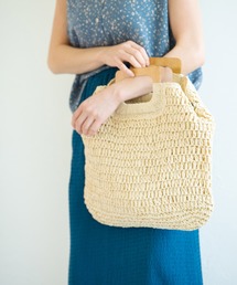 Crisp | ウッドハンドルスクエアバッグ(ハンドバッグ)