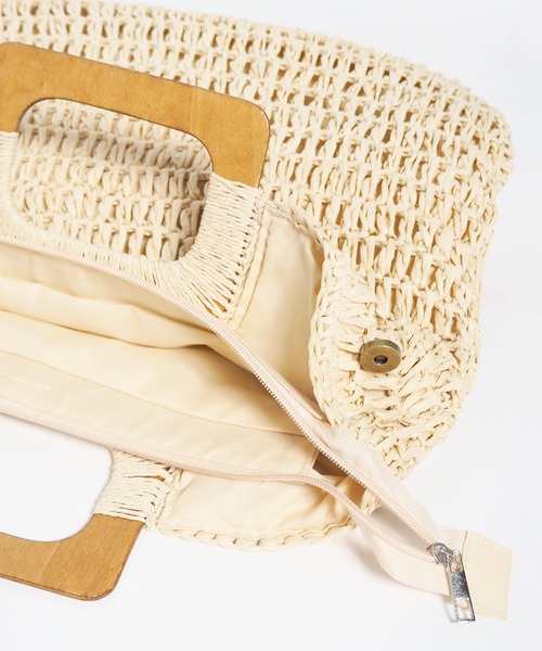 Crisp（クリスプ）の「ウッドハンドルスクエアバッグ（ハンドバッグ・レディース・ベージュ/ナチュラル・FREE）」の15枚目の写真