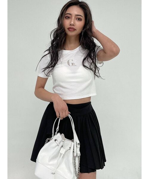 GYDA（ジェイダ）の「2WAYプリーツラップ スカートライクショートパンツ（スカート・レディース・オフホワイト/ブラック・FREE）」の20枚目の写真