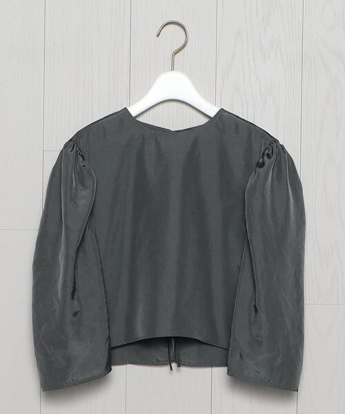 H BEAUTY & YOUTH エイチビューティーアンドユース TAFFETA CROPPED PULLOVER キュプラタフタクロップドブラウス 1621-299-1704 グレー M ITS965U04I42 H BEAUTY&YOUTH UNITED ARROWS（エイチビューティーアンドユース