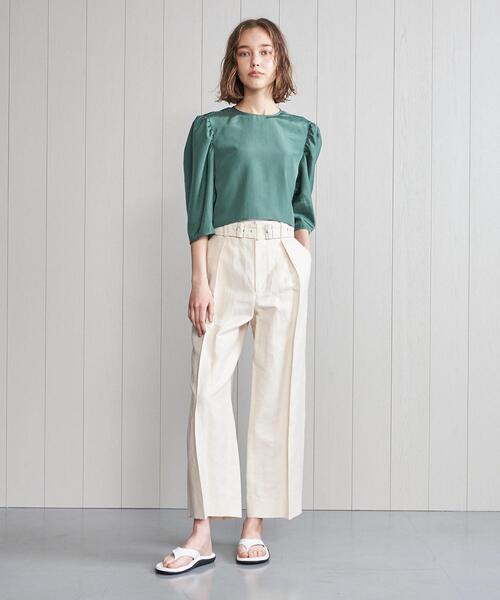 H BEAUTY & YOUTH エイチビューティーアンドユース TAFFETA CROPPED PULLOVER キュプラタフタクロップドブラウス 1621-299-1704 グレー M ITS965U04I42 H BEAUTY&YOUTH UNITED ARROWS（エイチビューティーアンドユース