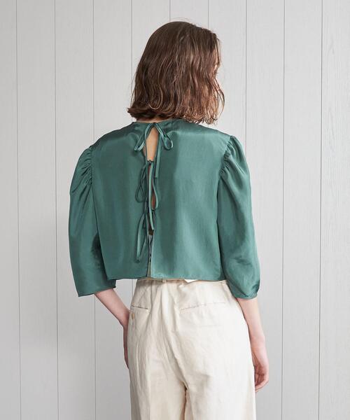 H BEAUTY & YOUTH エイチビューティーアンドユース TAFFETA CROPPED PULLOVER キュプラタフタクロップドブラウス 1621-299-1704 グレー M ITS965U04I42 H BEAUTY&YOUTH UNITED ARROWS（エイチビューティーアンドユース