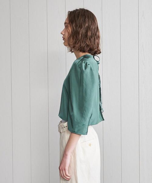 H BEAUTY & YOUTH エイチビューティーアンドユース TAFFETA CROPPED PULLOVER キュプラタフタクロップドブラウス 1621-299-1704 グレー M ITS965U04I42 H BEAUTY&YOUTH UNITED ARROWS（エイチビューティーアンドユース