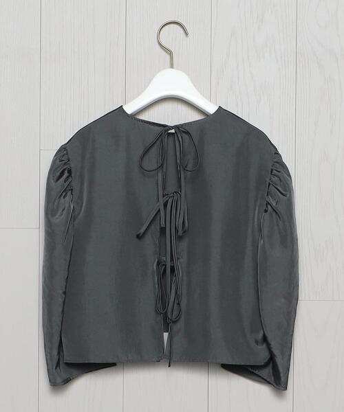 H BEAUTY & YOUTH エイチビューティーアンドユース TAFFETA CROPPED PULLOVER キュプラタフタクロップドブラウス 1621-299-1704 グレー M ITS965U04I42 H BEAUTY&YOUTH UNITED ARROWS（エイチビューティーアンドユース