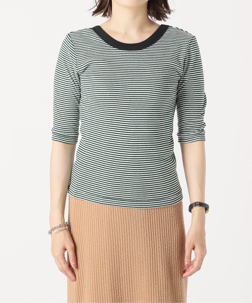 MILLER(ミラー)の「《予約》【Miller/ミラー】 パネルリブ五分袖TEE*(Tシャツ/カットソー・レディース・ナチュラル/グリーン/ピンク・FREE)」の19枚目の写真