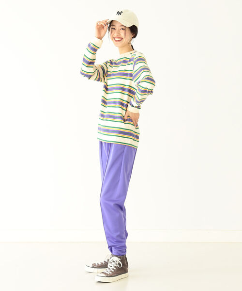 BEAMS BOY（ビームスボーイ）の「BEAMS BOY / ボーイ エンブロイダリー ボーダー ロングスリーブ Tシャツ（Tシャツ/カットソー・レディース・ネイビー/グレー/ホワイト系その他7・1/2）」の16枚目の写真