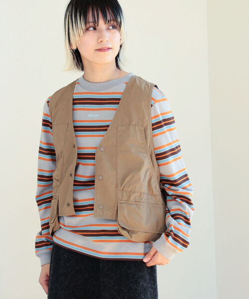 tシャツ ボーイ エンブロイダリー ボーダー ロングスリーブ Tシャツ レディース BEAMS BOY（ビームスボーイ）の「BEAMS BOY / ボーイ エンブロイ