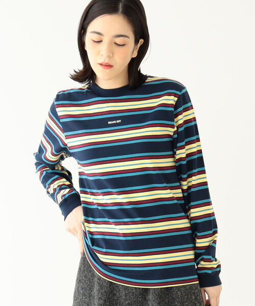 tシャツ ボーイ エンブロイダリー ボーダー ロングスリーブ Tシャツ レディース BEAMS BOY（ビームスボーイ）の「BEAMS BOY / ボーイ エンブロイ