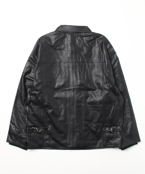 ８(eight)（エイト）の「ＰＵ Ａ-２ジャケット（ライダースジャケット・メンズ・ブラック/ダークブラウン・MEDIUM/LARGE）」の4枚目の写真