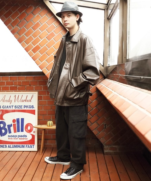 ８(eight)（エイト）の「ＰＵ Ａ-２ジャケット（ライダースジャケット・メンズ・ブラック/ダークブラウン・MEDIUM/LARGE）」の20枚目の写真