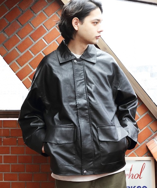 ８(eight)（エイト）の「ＰＵ Ａ-２ジャケット（ライダースジャケット・メンズ・ブラック/ダークブラウン・MEDIUM/LARGE）」の10枚目の写真