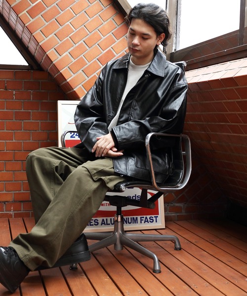 ８(eight)（エイト）の「ＰＵ Ａ-２ジャケット（ライダースジャケット・メンズ・ブラック/ダークブラウン・MEDIUM/LARGE）」の12枚目の写真