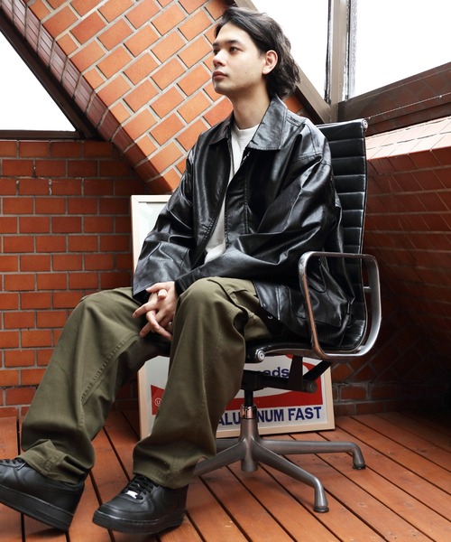 ８(eight)（エイト）の「ＰＵ Ａ-２ジャケット（ライダースジャケット・メンズ・ブラック/ダークブラウン・MEDIUM/LARGE）」の15枚目の写真