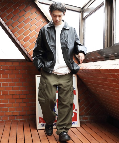 ８(eight)（エイト）の「ＰＵ Ａ-２ジャケット（ライダースジャケット・メンズ・ブラック/ダークブラウン・MEDIUM/LARGE）」の19枚目の写真