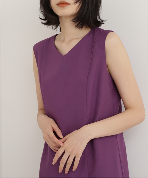 NATURAL BEAUTY BASIC（ナチュラルビューティーベーシック）の「ゴアードマキシワンピース（ワンピース・レディース・オレンジ/ラベンダー/ブラック・MEDIUM）」の5枚目の写真