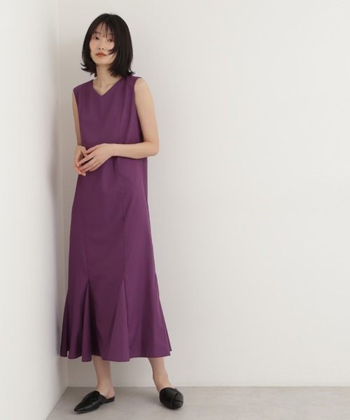 NATURAL BEAUTY BASIC（ナチュラルビューティーベーシック）の「ゴアードマキシワンピース（ワンピース・レディース・オレンジ/ラベンダー/ブラック・MEDIUM）」の13枚目の写真