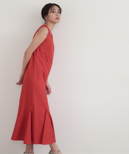 NATURAL BEAUTY BASIC（ナチュラルビューティーベーシック）の「ゴアードマキシワンピース（ワンピース・レディース・オレンジ/ラベンダー/ブラック・MEDIUM）」の14枚目の写真