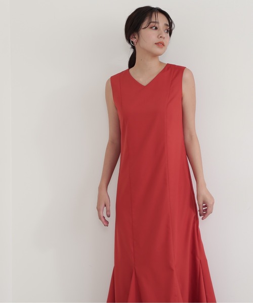 NATURAL BEAUTY BASIC（ナチュラルビューティーベーシック）の「ゴアードマキシワンピース（ワンピース・レディース・オレンジ/ラベンダー/ブラック・MEDIUM）」の11枚目の写真